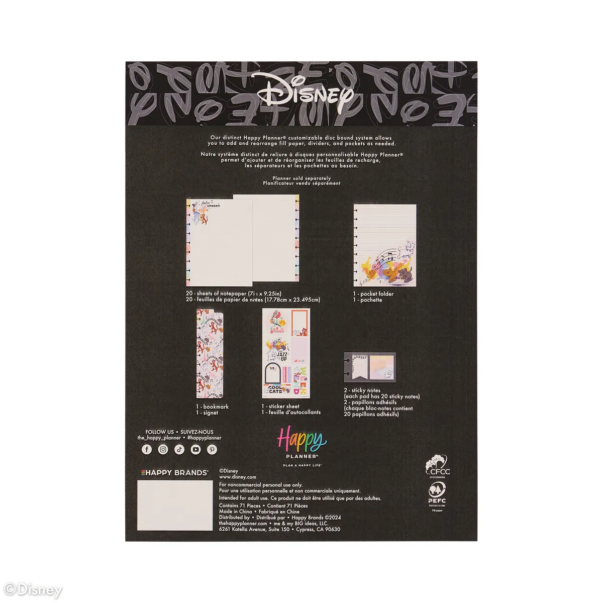 Me & my big ideas Happy Planner Aristocats pack accessoires Classic
