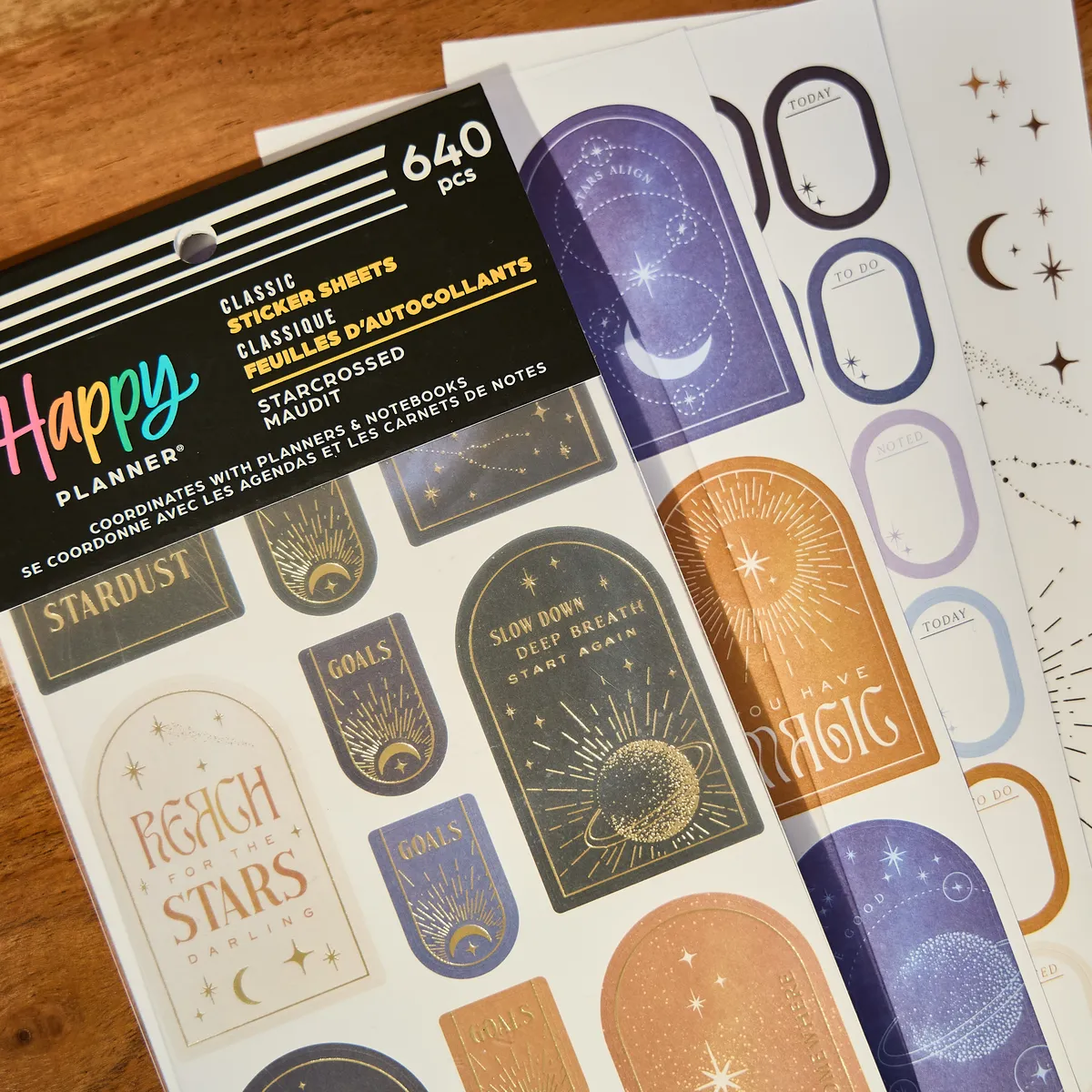 Happy Planner Starcrossed stickers 640 neutre