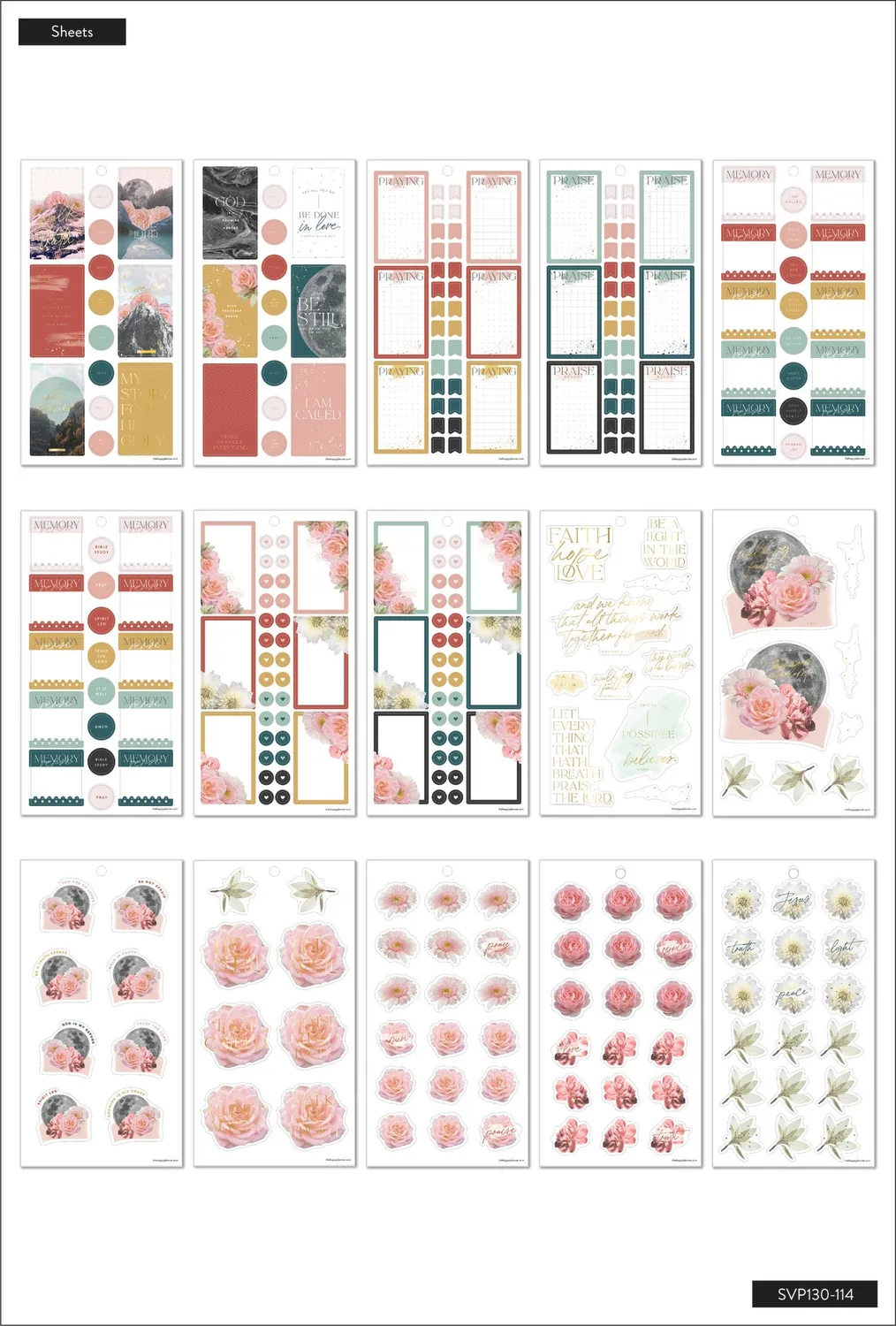 Happy Planner Be Still Faith livre d’autocollants foi 636 stickers