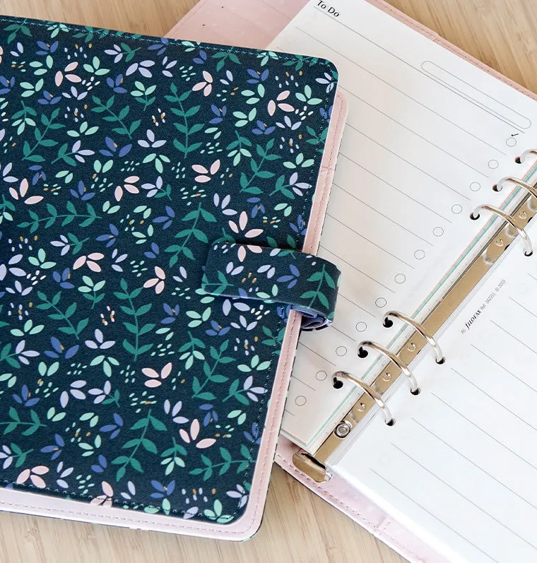 Filofax Garden organiseur A5 noir floral doré
