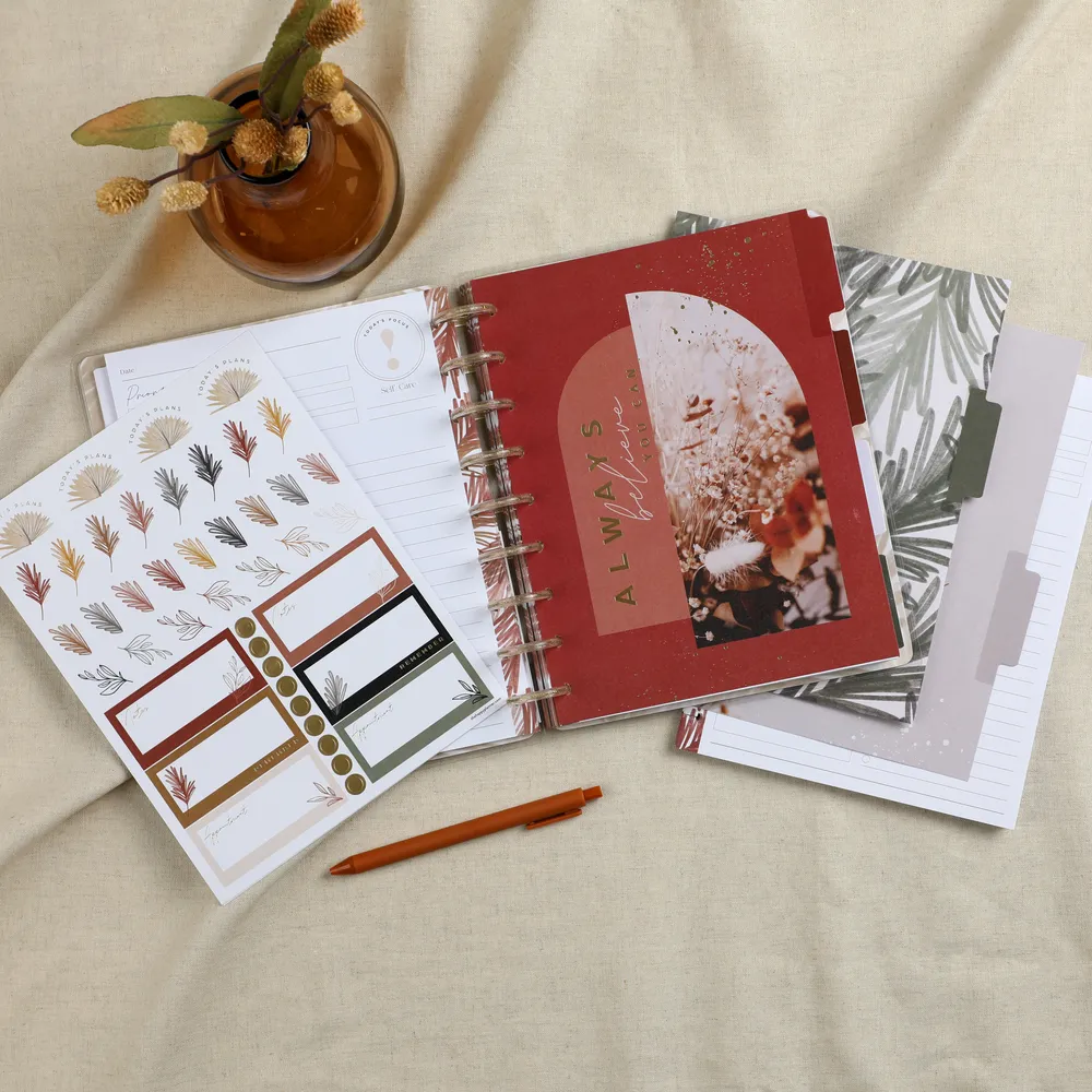 Happy Planner Dried Florals recharge agenda Classic 3 mois