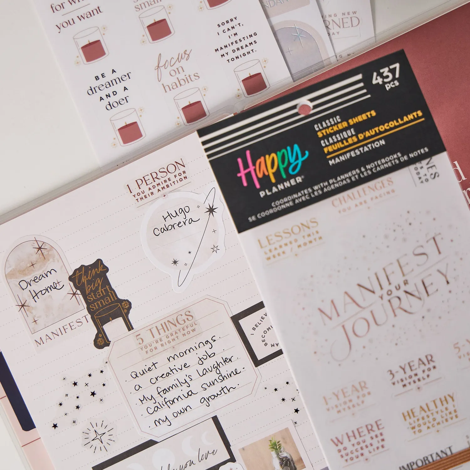 Happy Planner Manifest stickers value pack 30 feuilles neutres