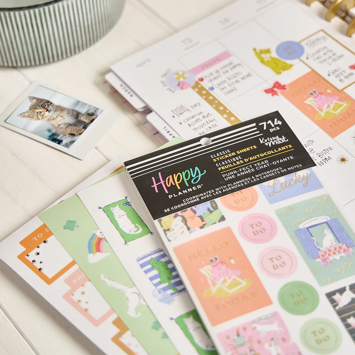 Happy Planner Purrfect Cats carnet stickers 30 feuilles 714 pièces
