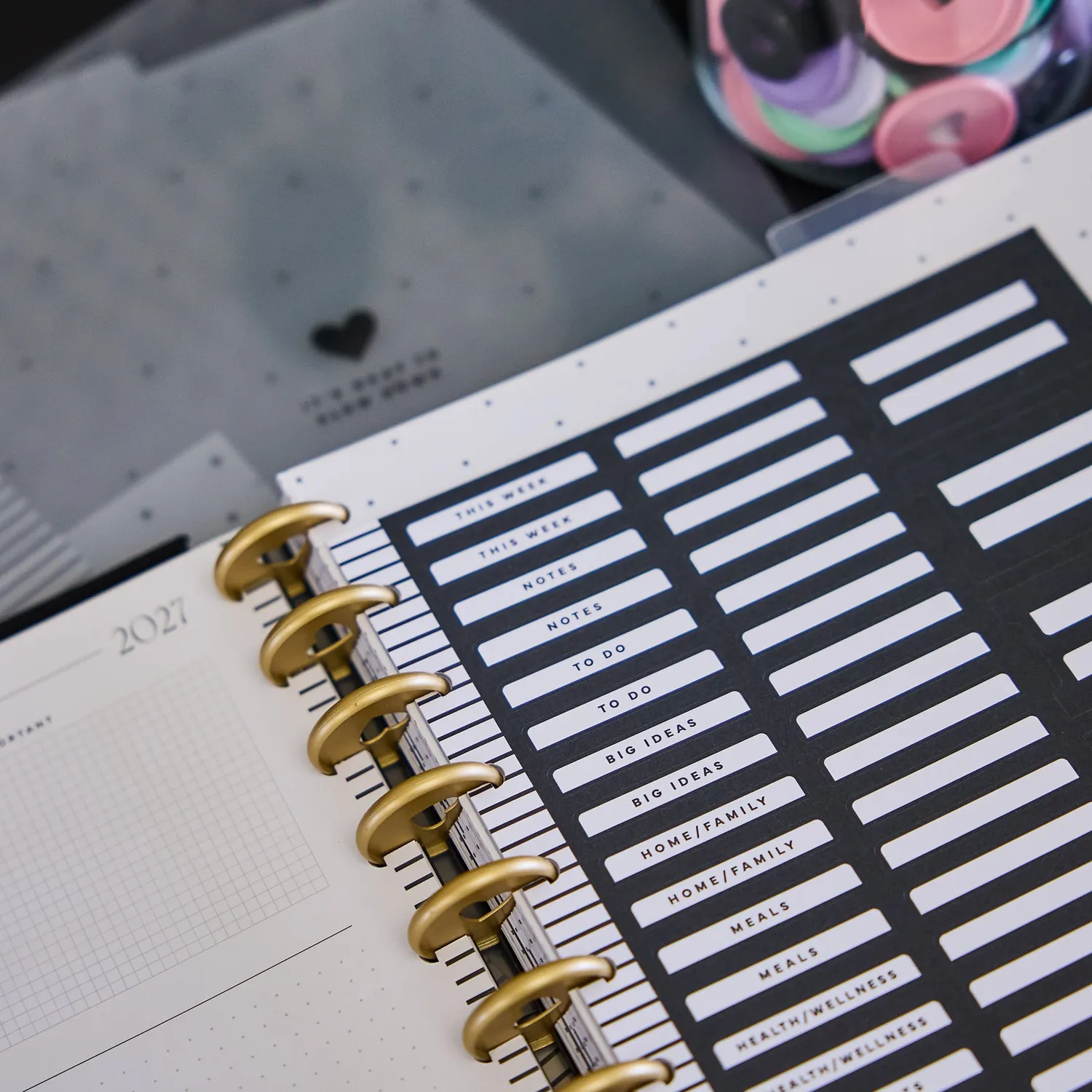 Happy Planner Love L+S intercalaires agenda Big plastique x5 neutre