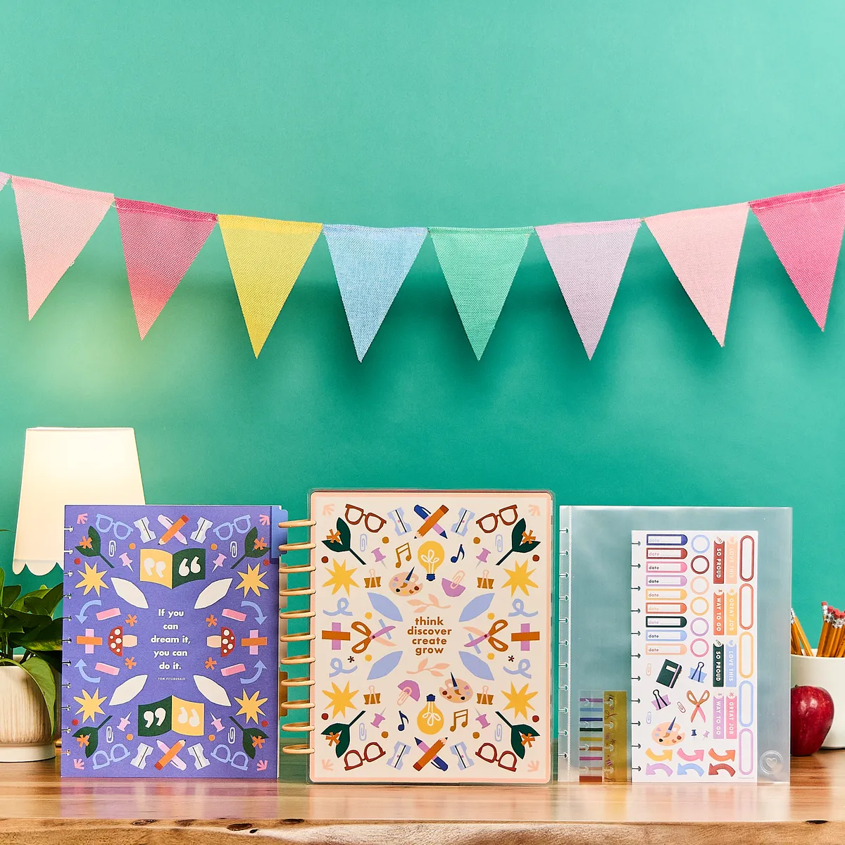Happy Planner Heart Work Teacher organiseur maîtresse pochettes