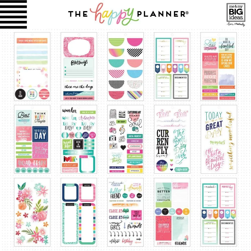 Happy Planner Memory Planning Value Pack BIG stickers 472 doré