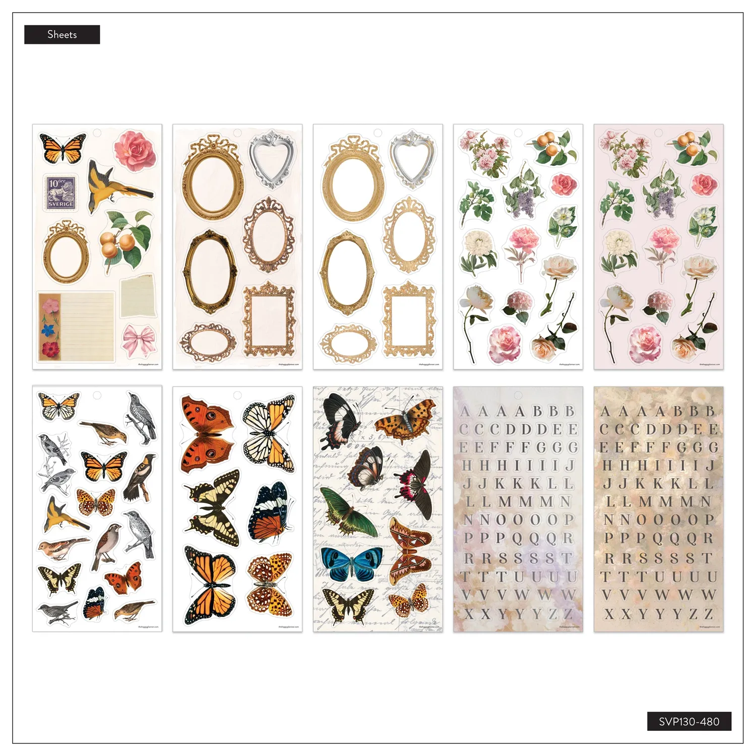 Happy Planner Crafted Collage stickers Value Pack 30 planches