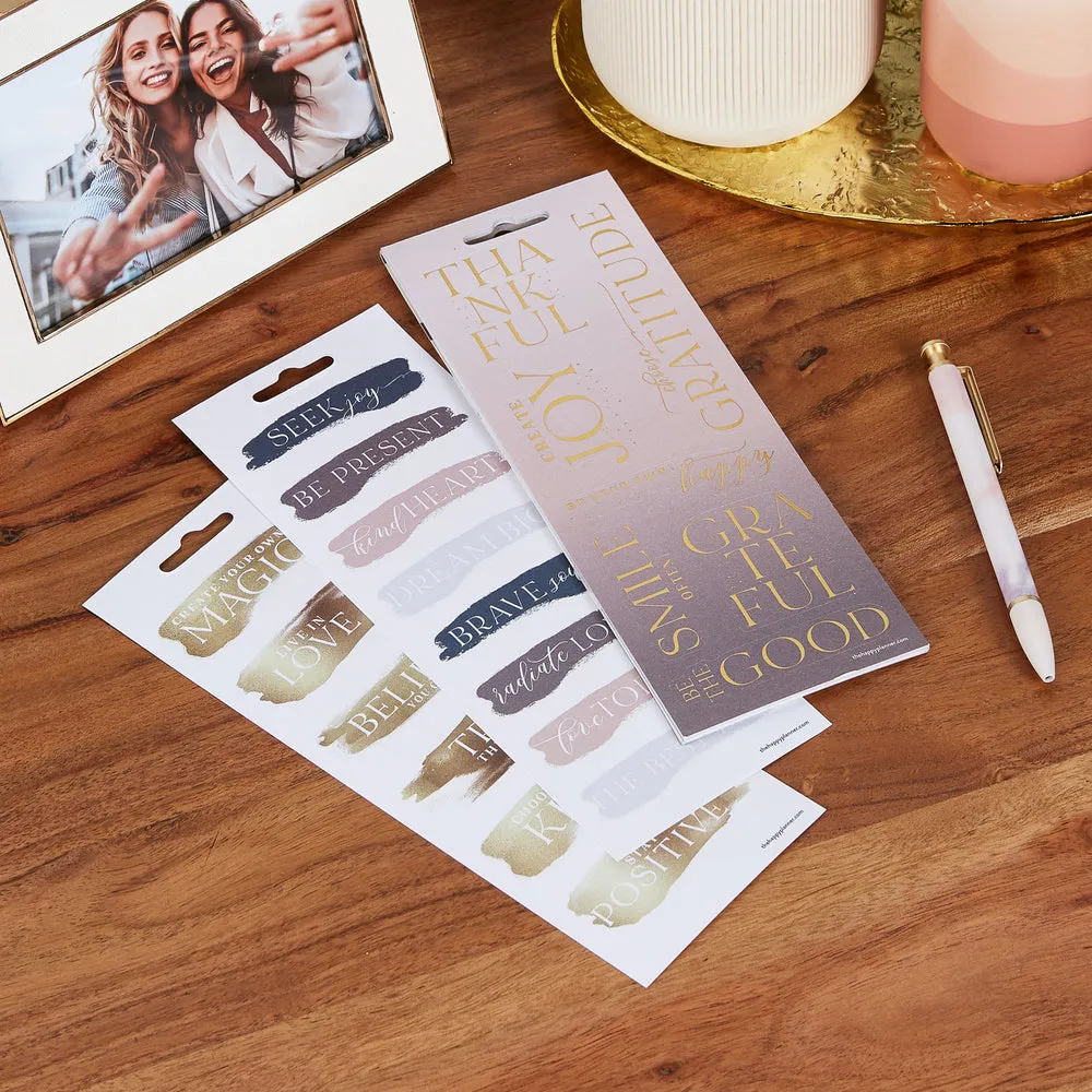 Happy Planner Gratitude autocollants doré 8 planches 58