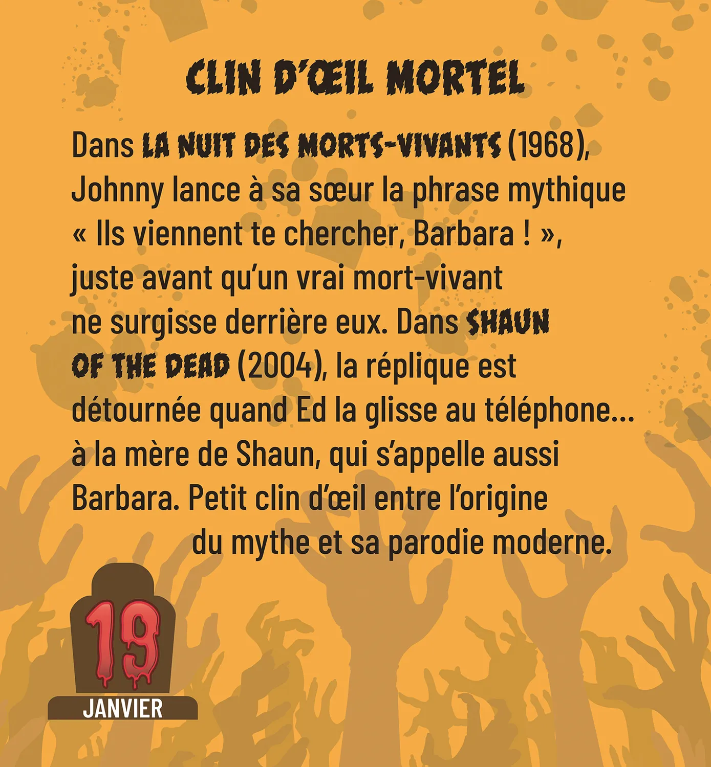 Frigobloc 365 nuits avec les zombies mini calendrier survie