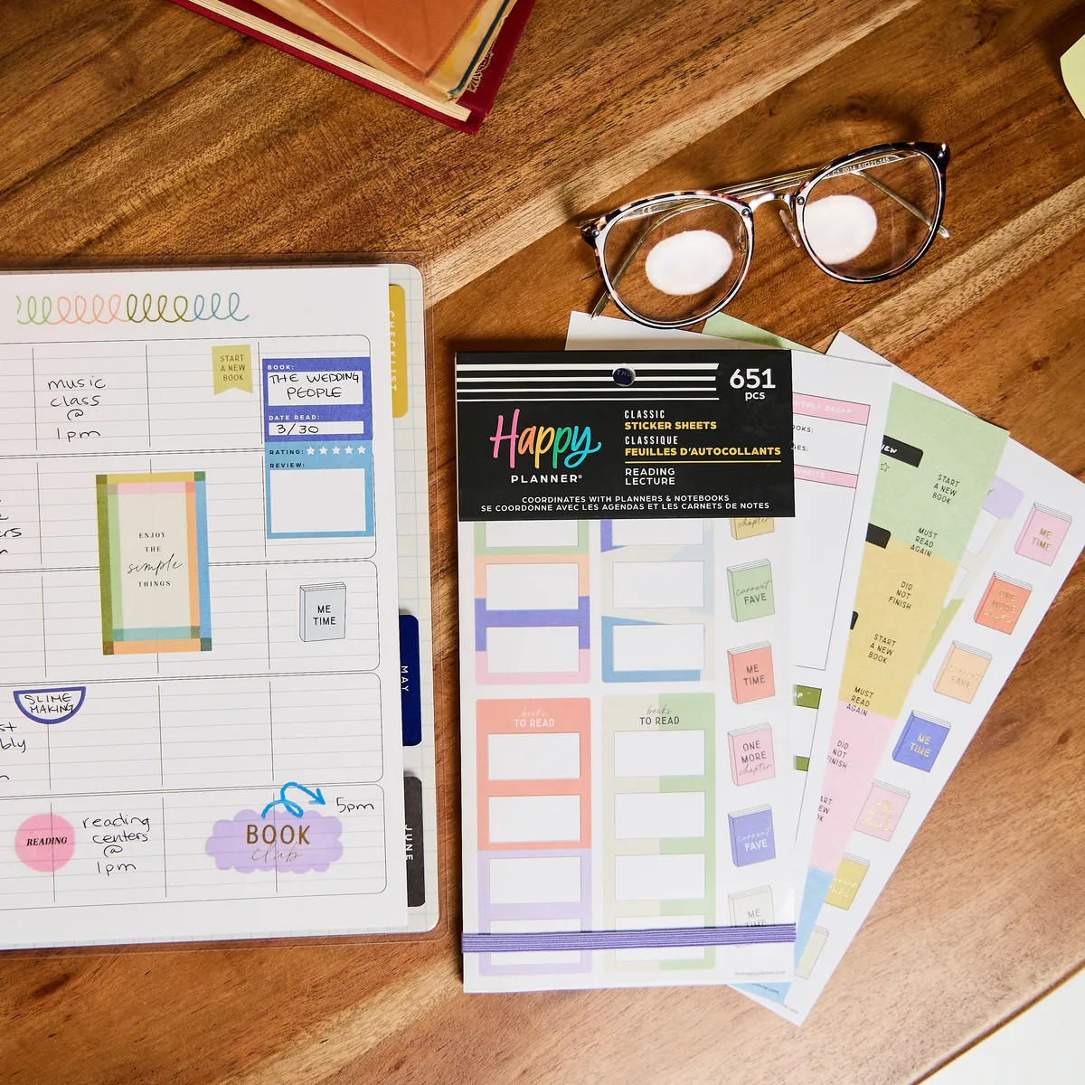 Happy Planner Reading Value Pack stickers lecture dorés 651 pièces