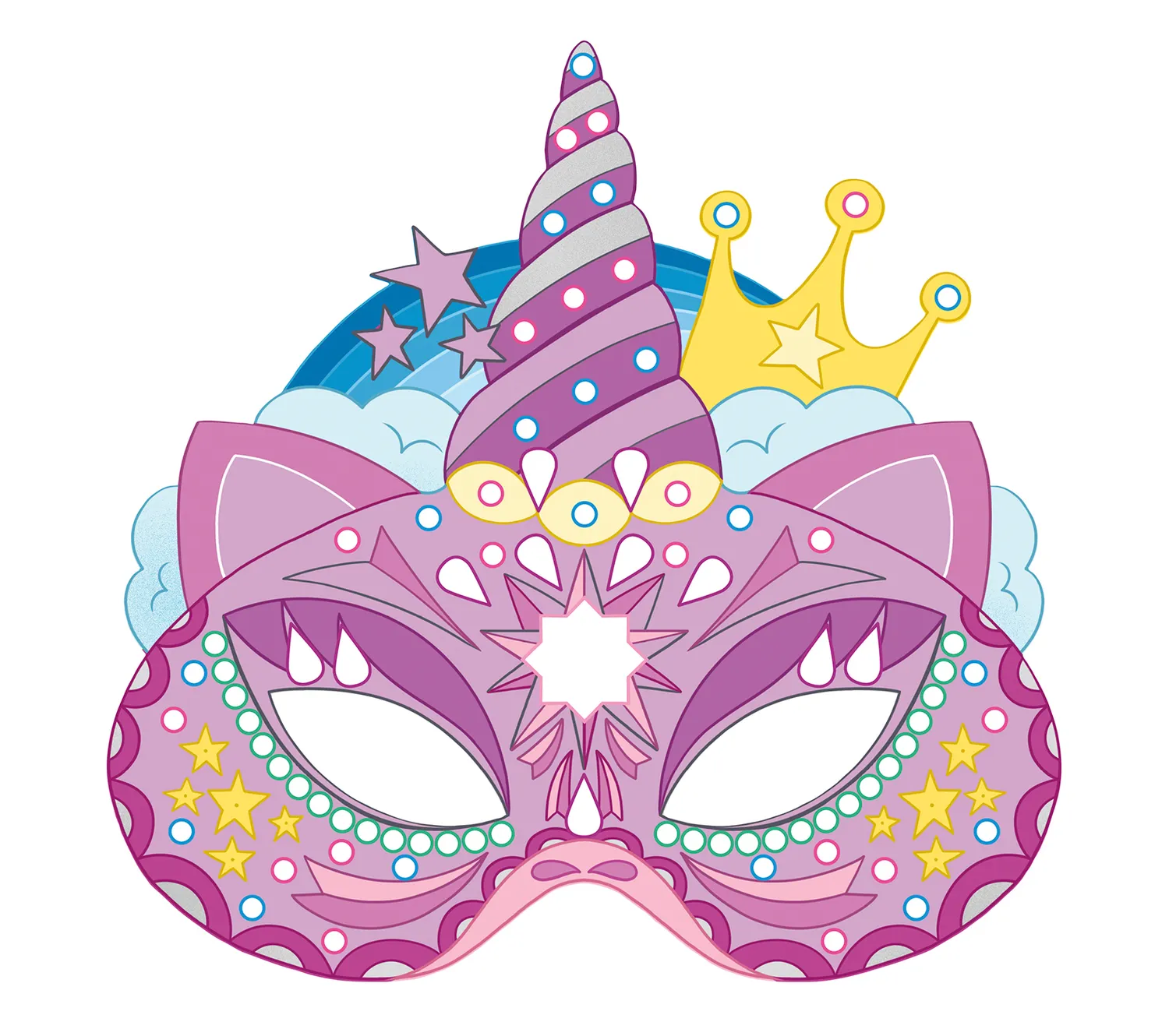 Frigobloc Mes masques en strass Licornes kit 5 masques 400 strass