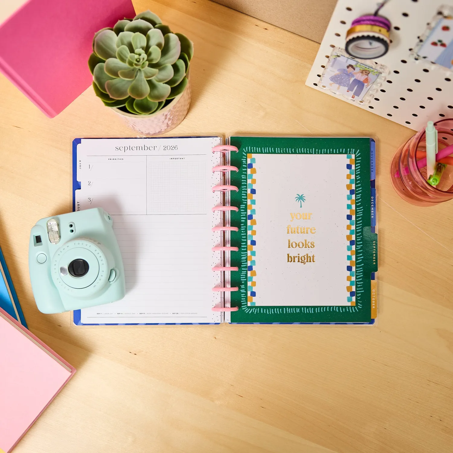 Happy Planner Sunburst Bay 2026-2027 agenda étudiant 12 mois