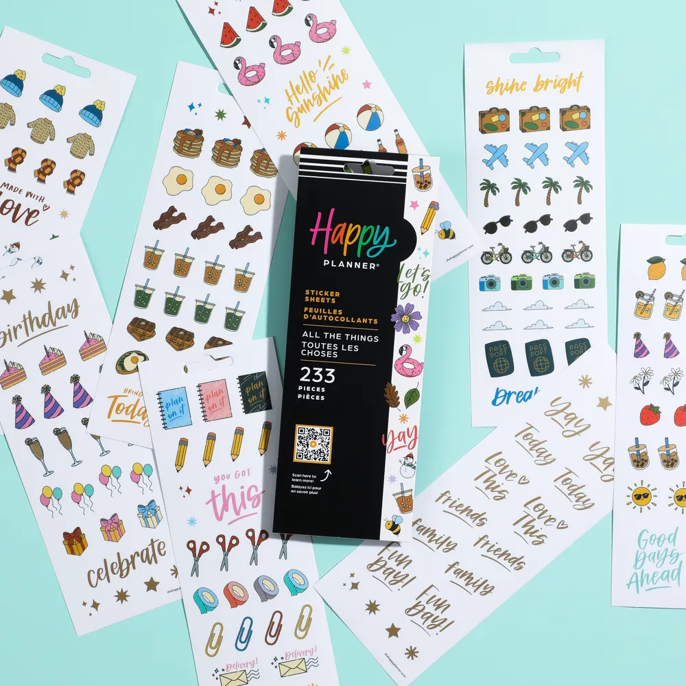 Happy Planner All the Things stickers icônes 233 pièces