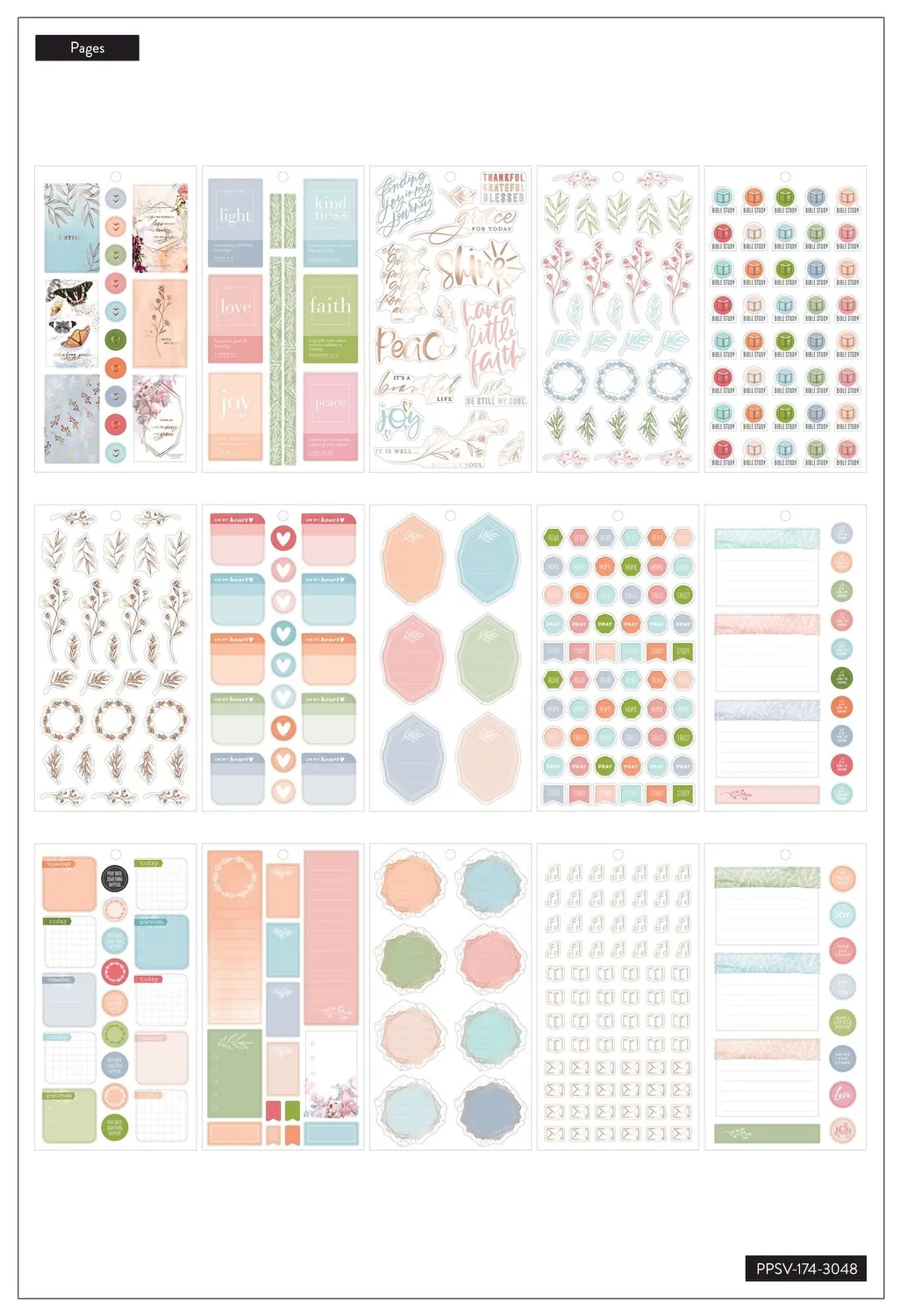 Happy Planner Faith Be Still stickers value pack 689