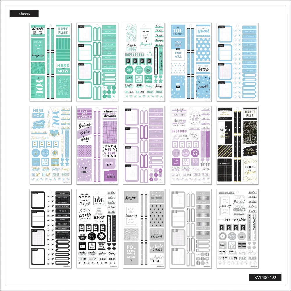 Happy Planner Rainbow Value Pack stickers 30 feuilles arc-en-ciel