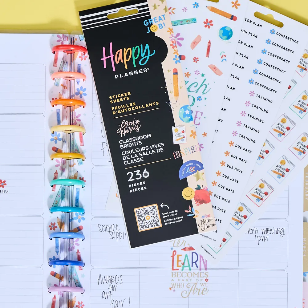 Happy Planner Classroom Brights stickers maîtresse 236