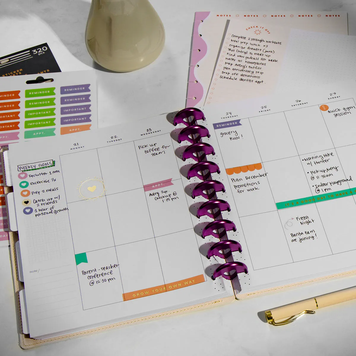 Happy Planner Pop of Positivity agenda Classic non daté