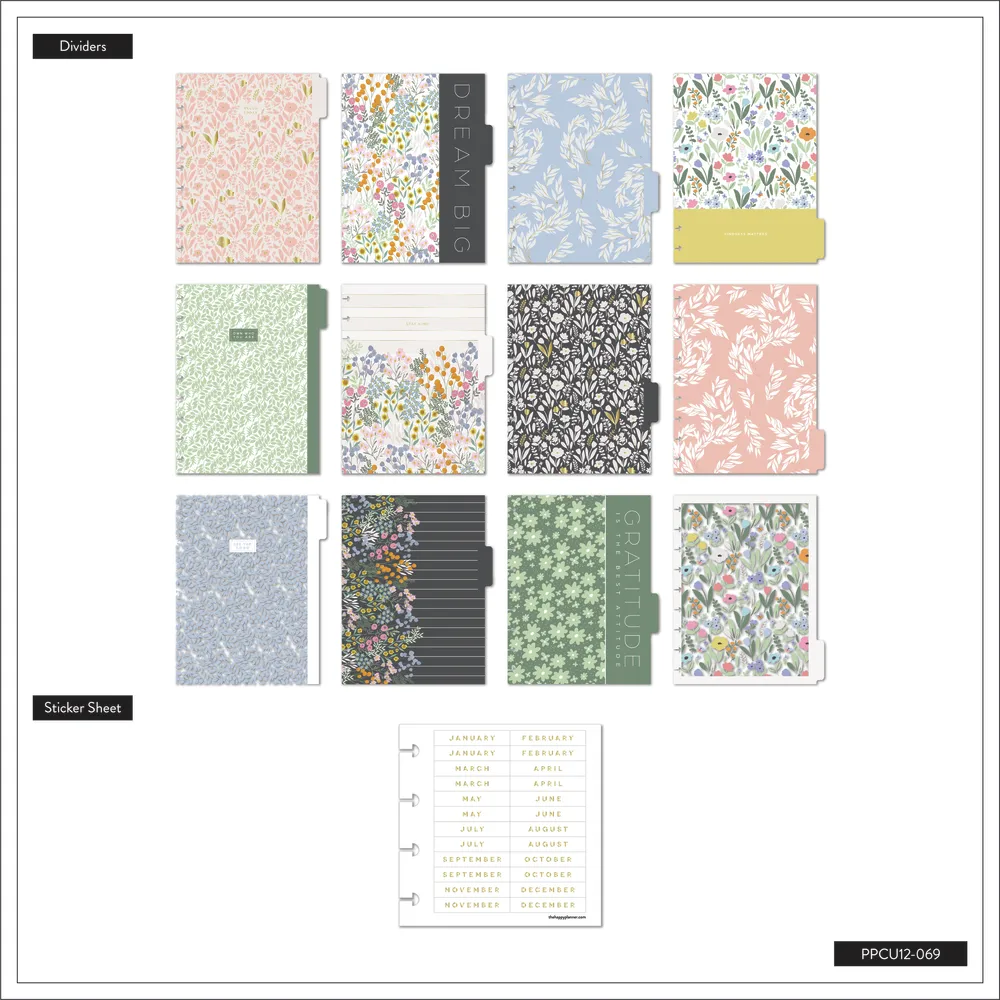 Happy Planner Soft Florals planner Classic dashboard non daté