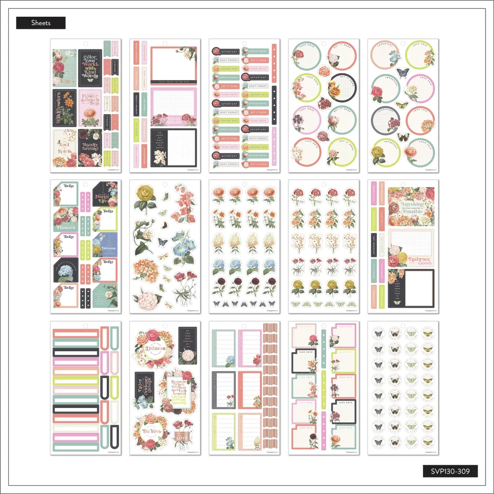 Happy Planner Gathered Flowers Value Pack stickers 603 floral