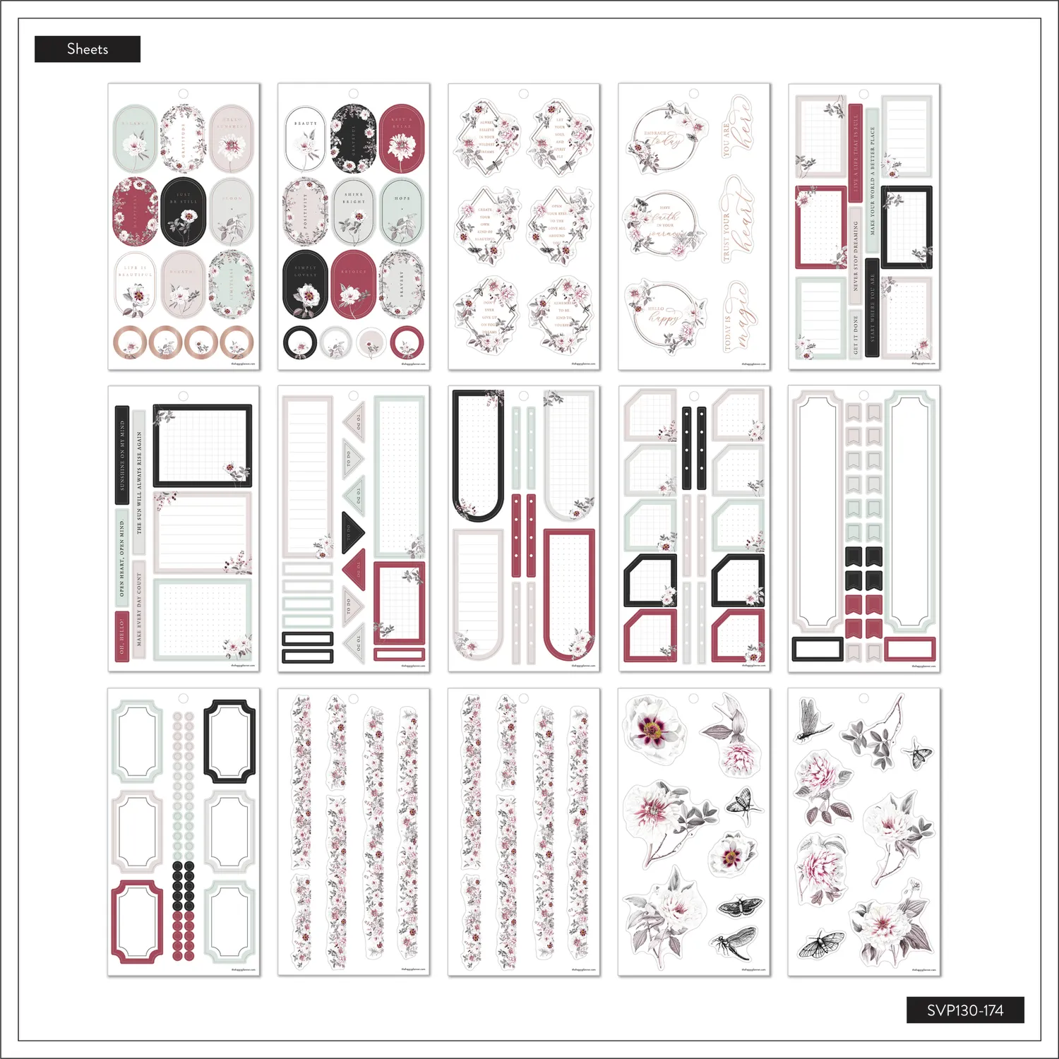 Me & my big ideas La Fleur stickers carnet 470 motifs floraux