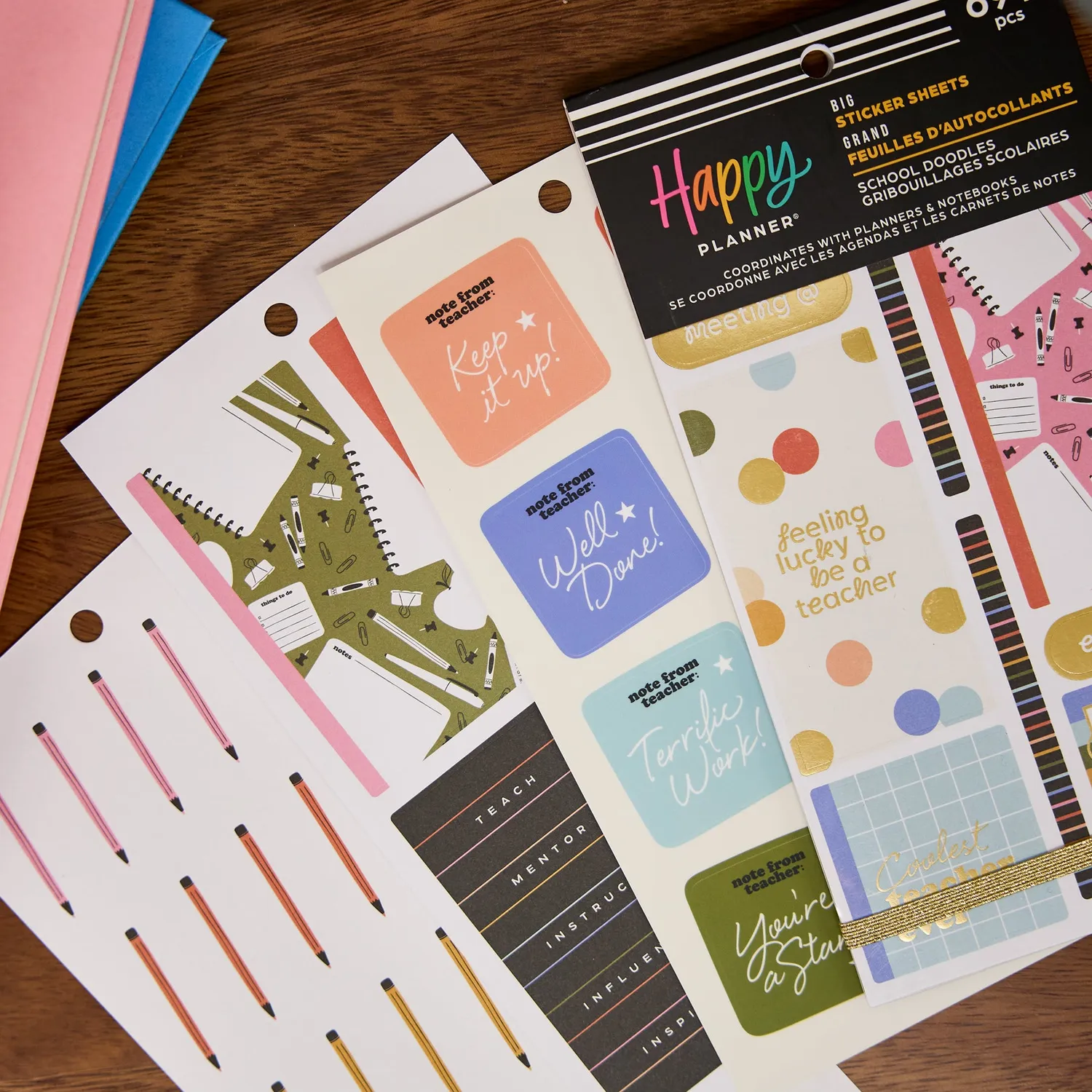 Happy Planner School Doodles stickers Big 30 feuilles rentrée