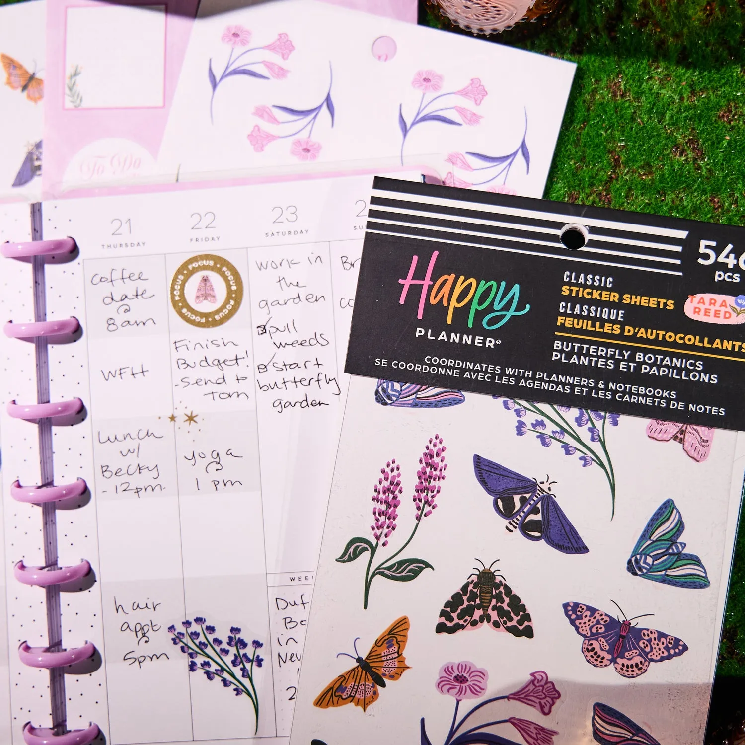 Happy Planner Butterfly Botanics stickers 546 papillons