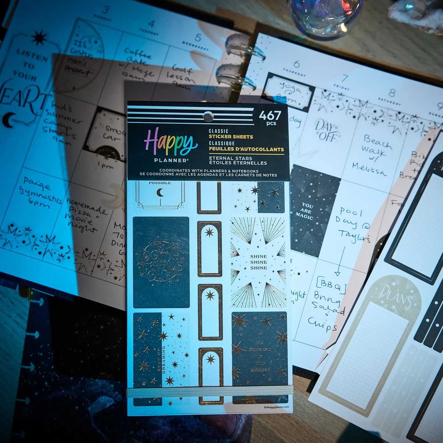 Happy Planner Eternal Stars stickers doré 30 feuilles