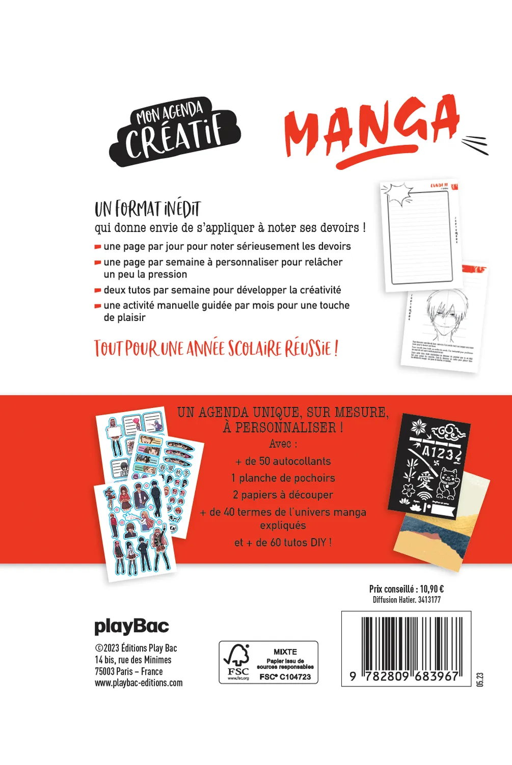 Frigobloc DIY Manga agenda scolaire 2023-2024 à customiser