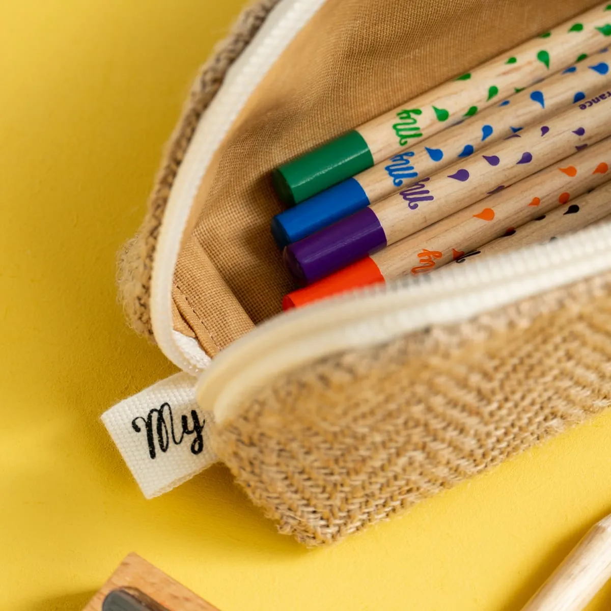 My365 trousse en toile de jute naturelle