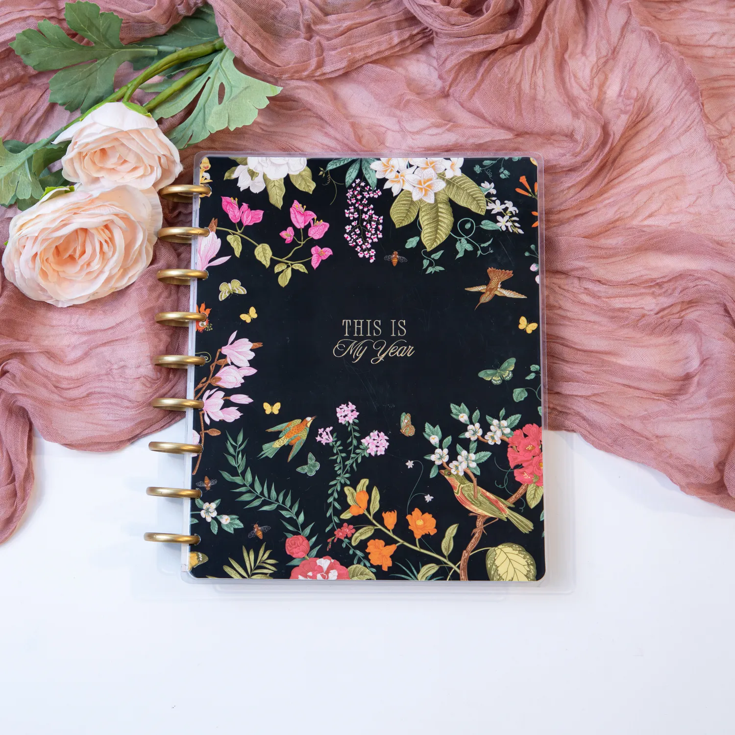 Happy Planner Feathers Flowers agenda vertical non daté