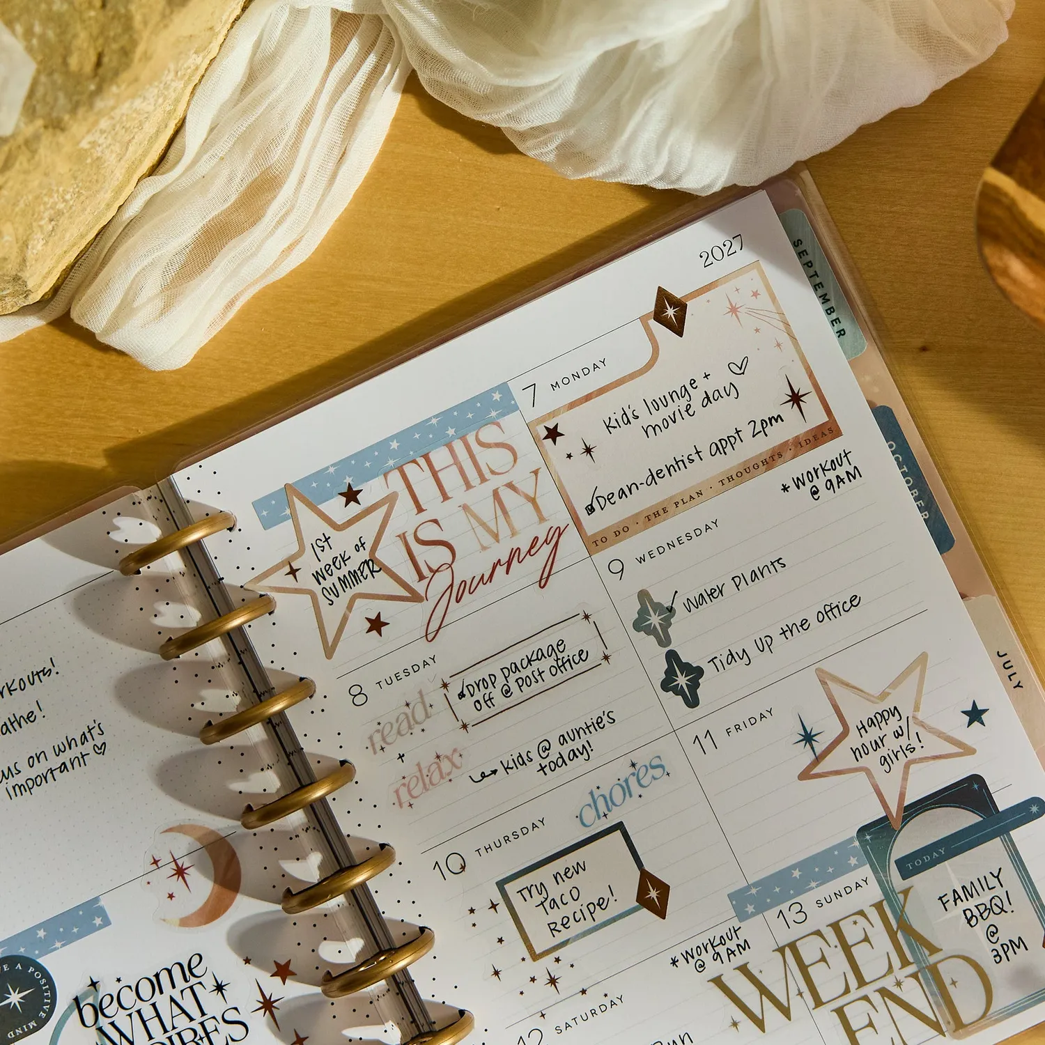 Me & my big ideas Happy Planner Starlit Glow agenda 2027 dashboard