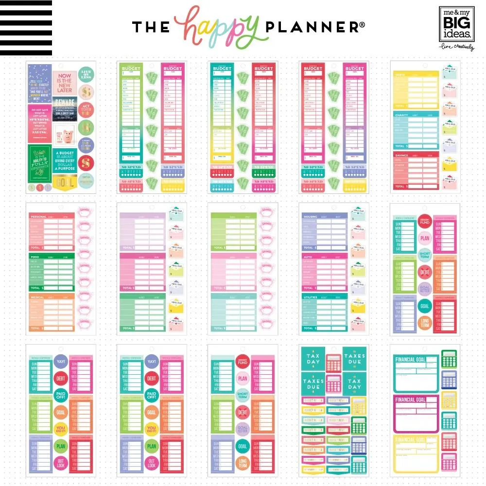 Happy Planner Fill In Budget stickers budget 30 planches 682