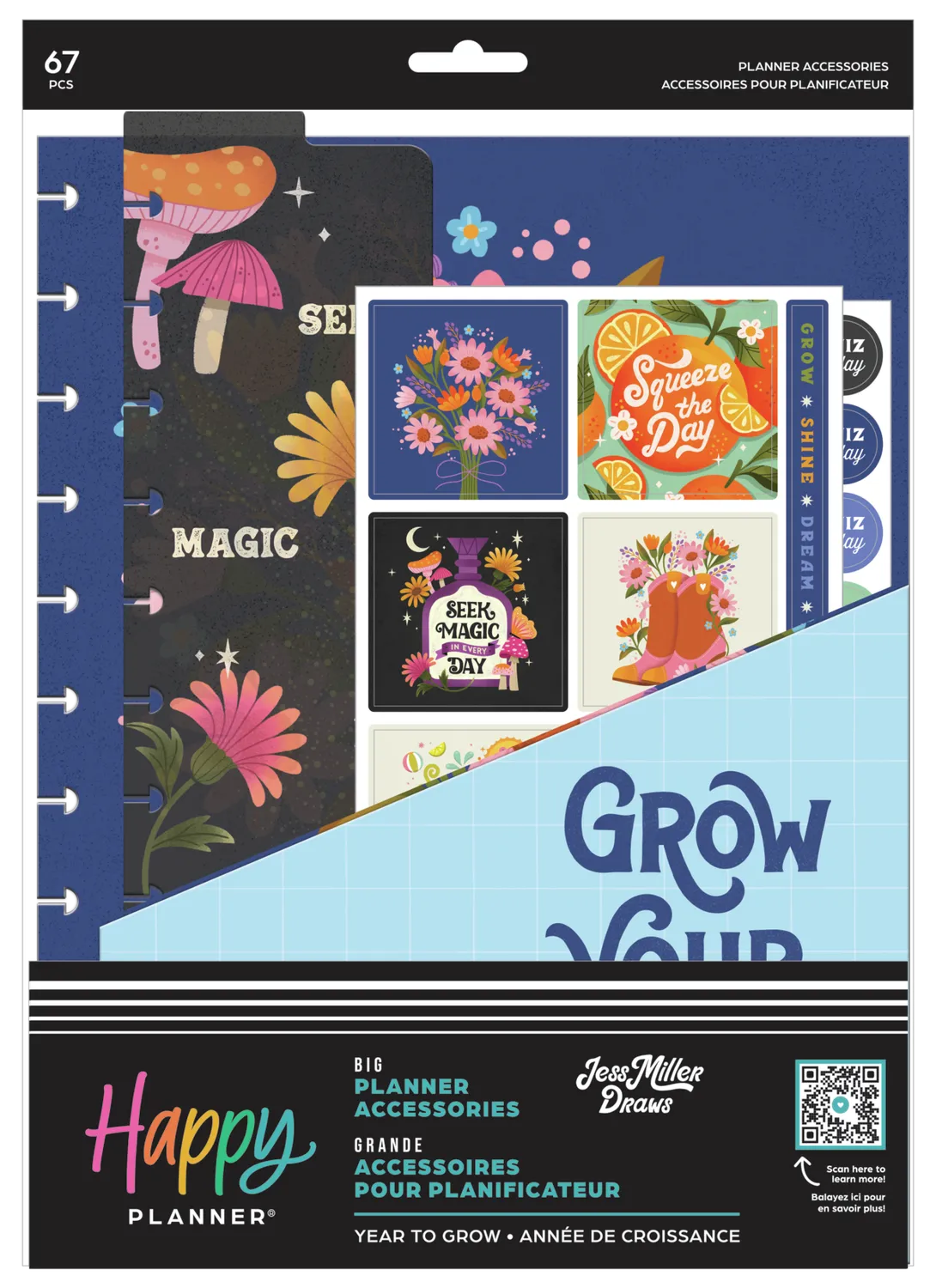 Happy Planner Jess Miller pack accessoires Big teacher saisons