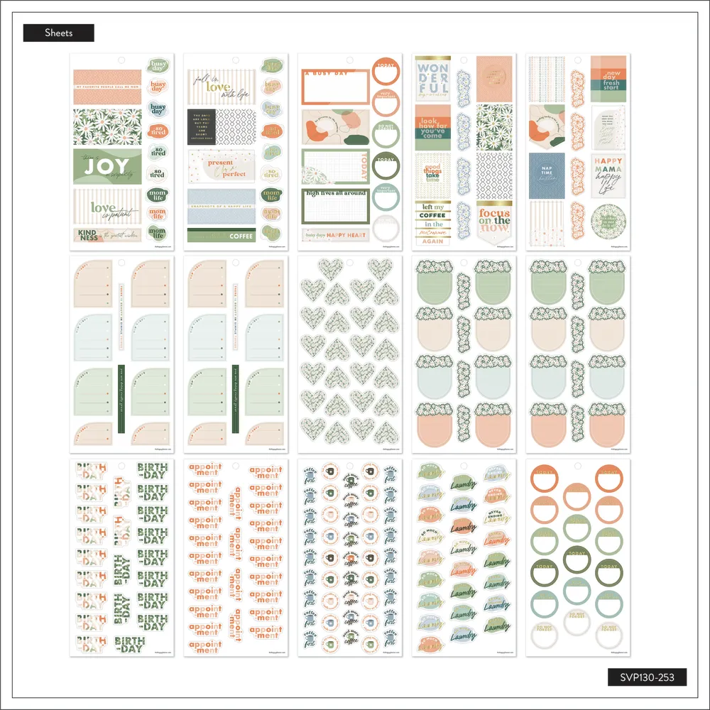 Happy Planner Apricot Sage Mom stickers 30 feuilles 776 maman