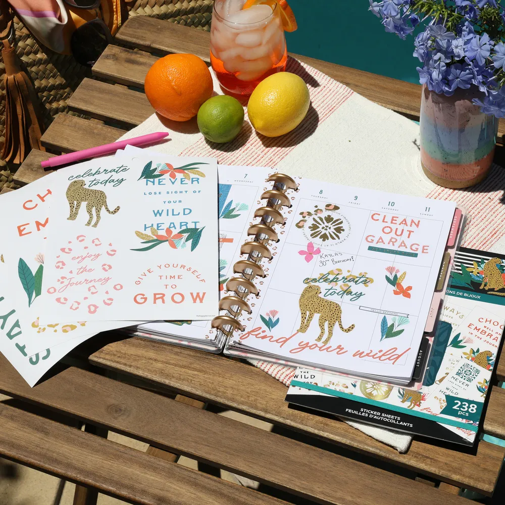 Happy Planner Jewel Tone Jungle stickers grand pack 238 jungle doré