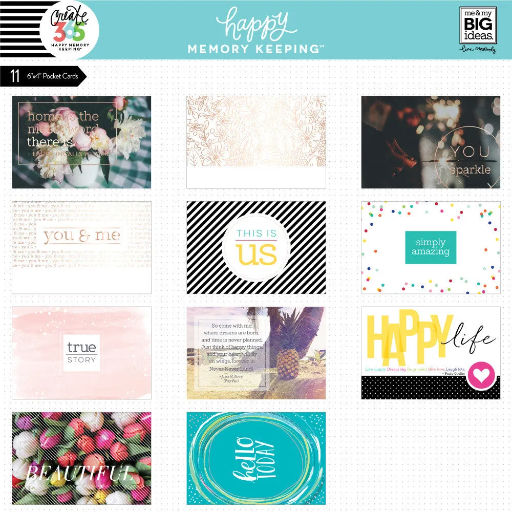 Happy Planner Memory Keeping pocket cards 53 cartes foil