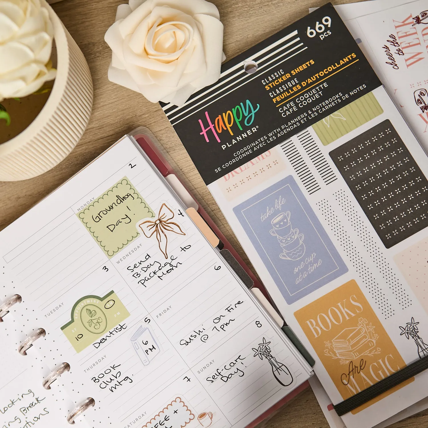 Happy Planner Café Coquette stickers value pack 30 feuilles