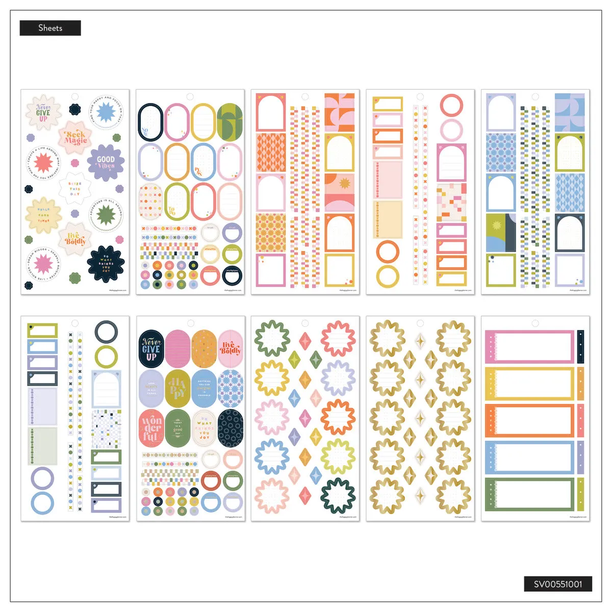Happy Planner Mini Pop Splash stickers 822 pièces valeur