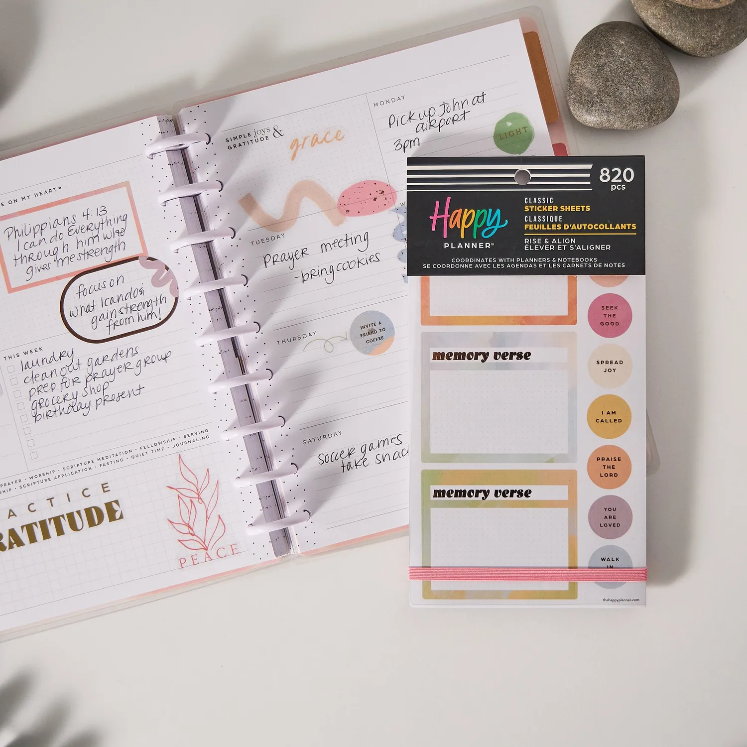 Happy Planner Rise Align Foi autocollants 30 planches neutre