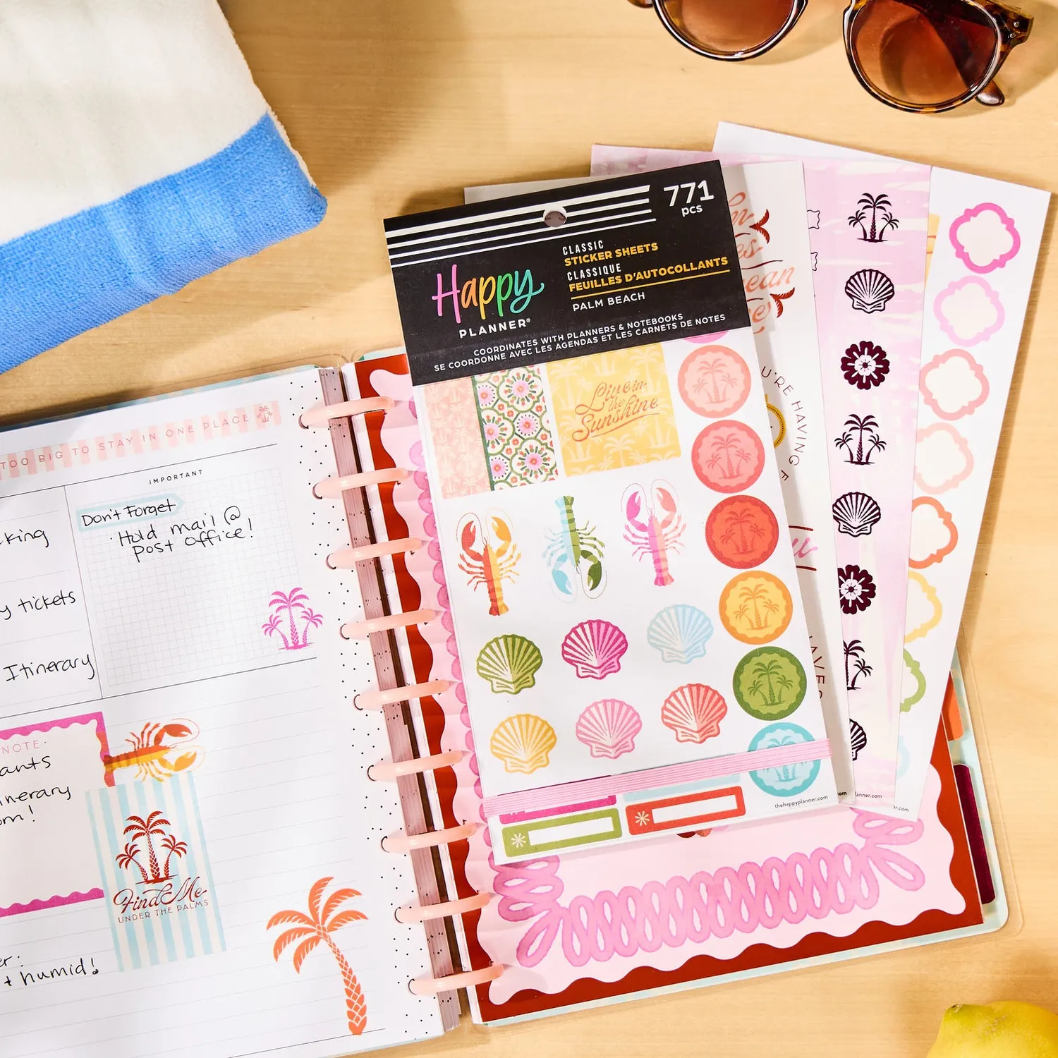 Happy Planner Palm Beach stickers value pack 771 été