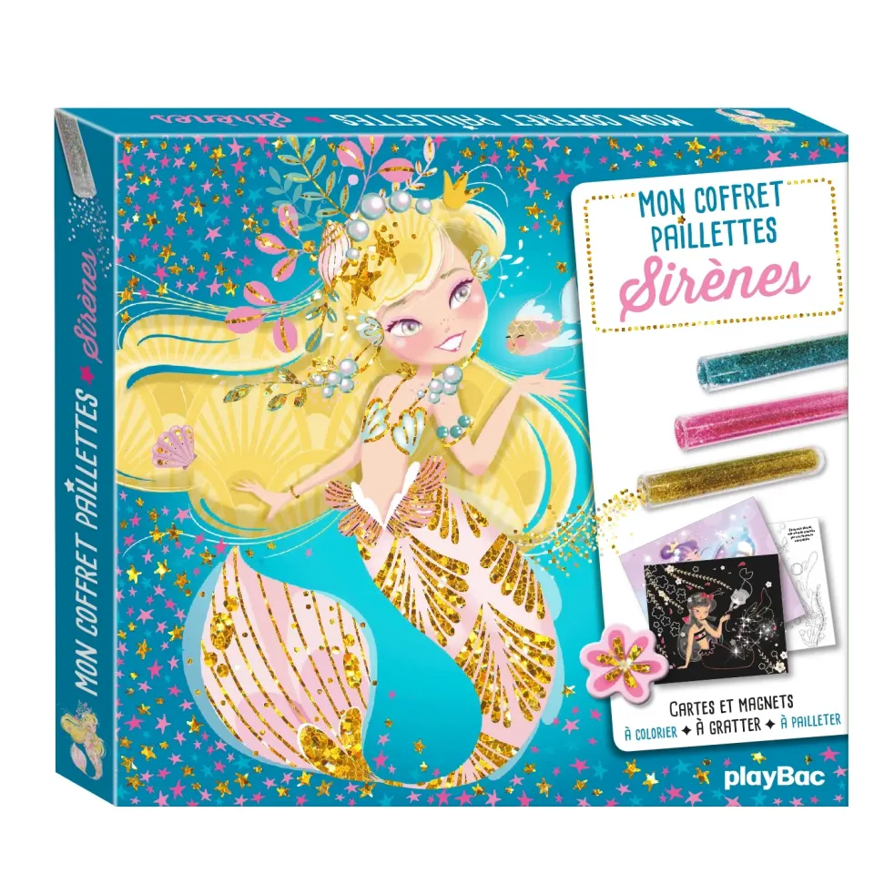 Frigobloc Mon coffret paillettes Sirènes coffret créatif 5 ans+