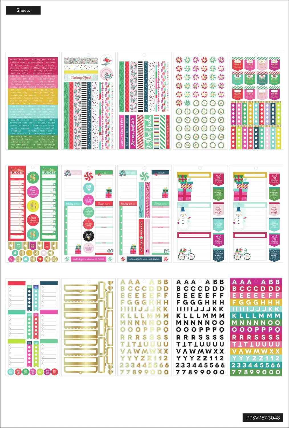 Happy Planner Christmas Joy stickers 979 pièces Classic