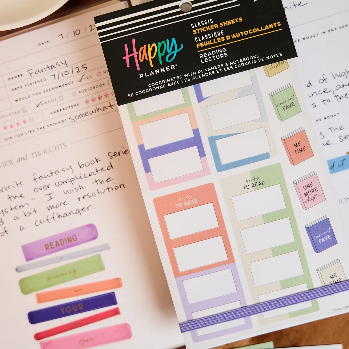 Happy Planner Reading Value Pack stickers lecture dorés 651 pièces