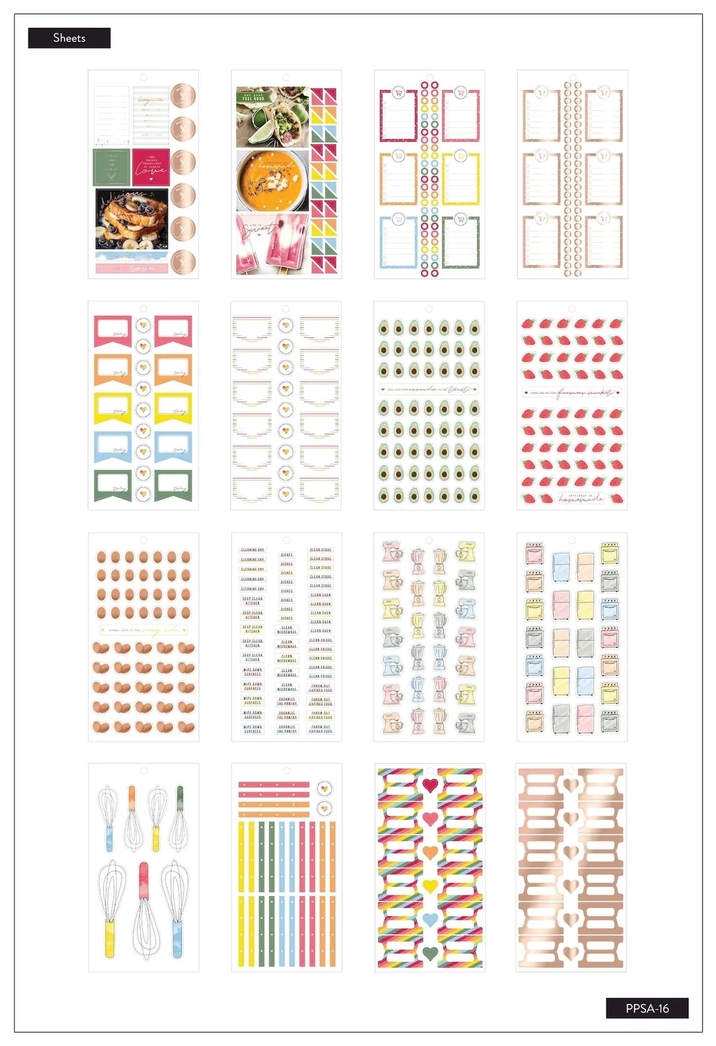 Happy Planner Recipe Meal Prep carnet accessoires 1129 pièces