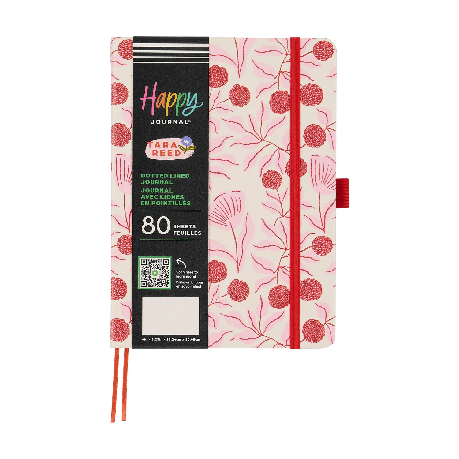 Happy Planner Feathered Flora journal pointillé rose