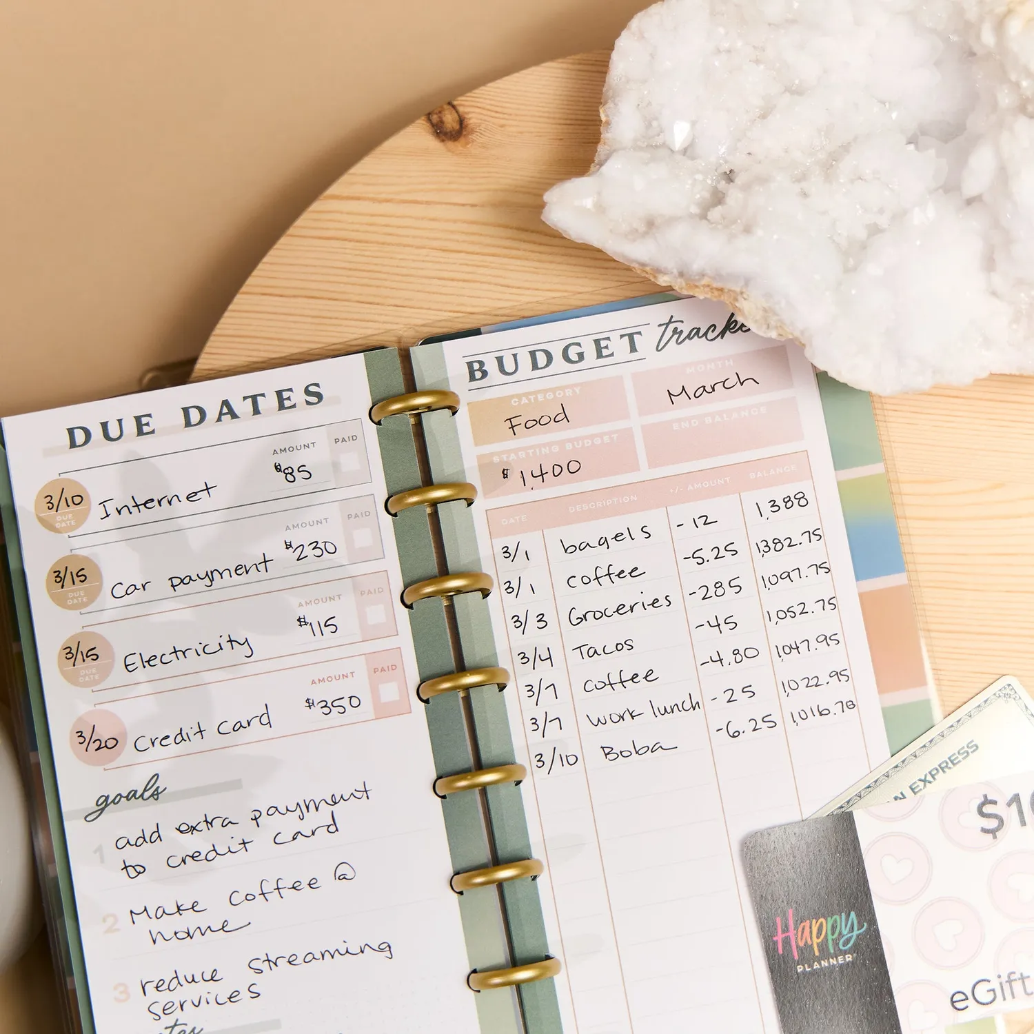 Happy Planner Savvy Budgeter carnet budget Skinny Classic