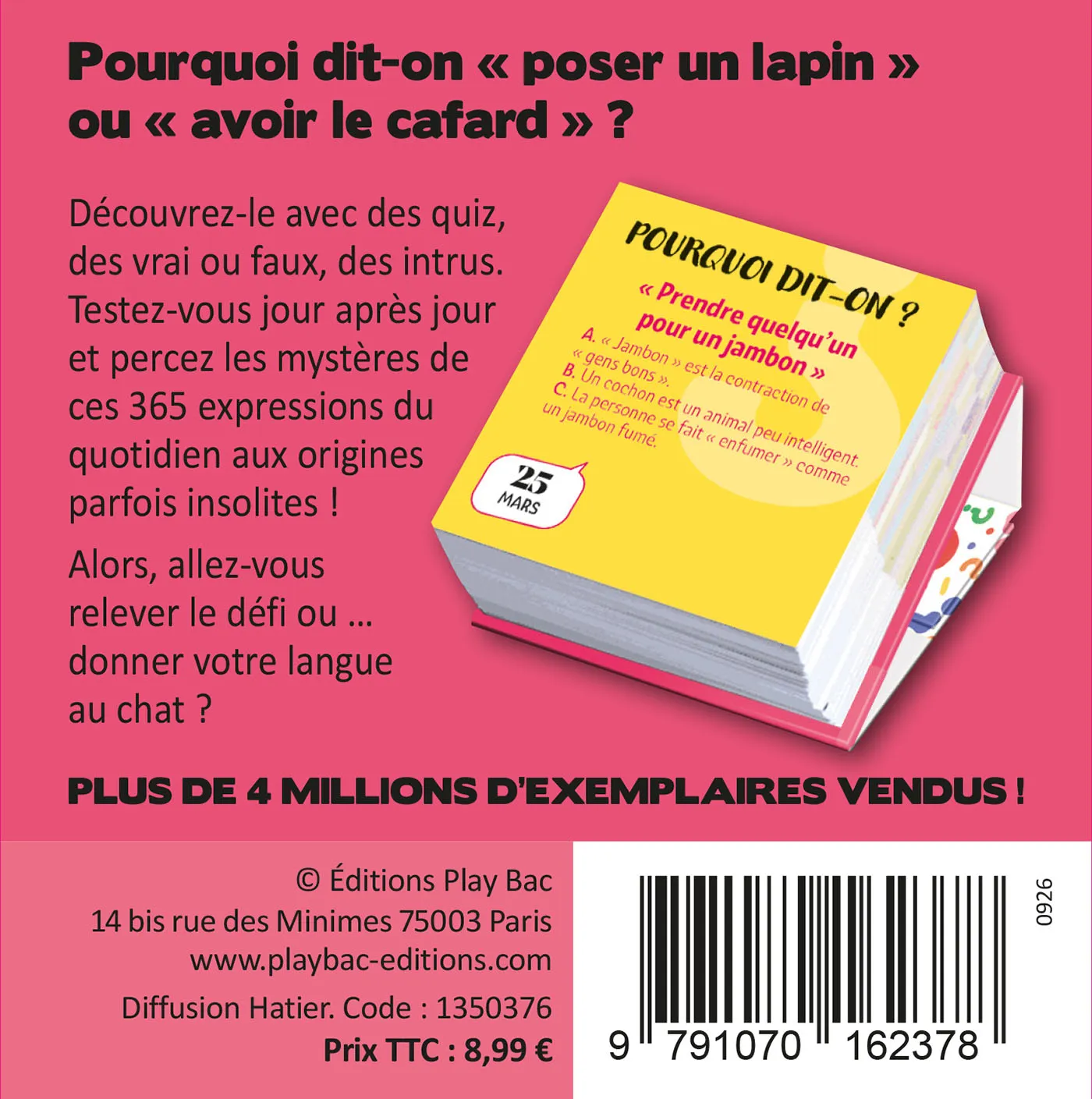 Frigobloc 365 pourquoi dit-on mini calendrier quiz