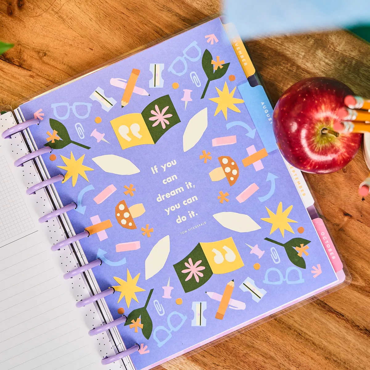 Happy Planner Heart Work planner professeur Classic 12 mois 2025-26