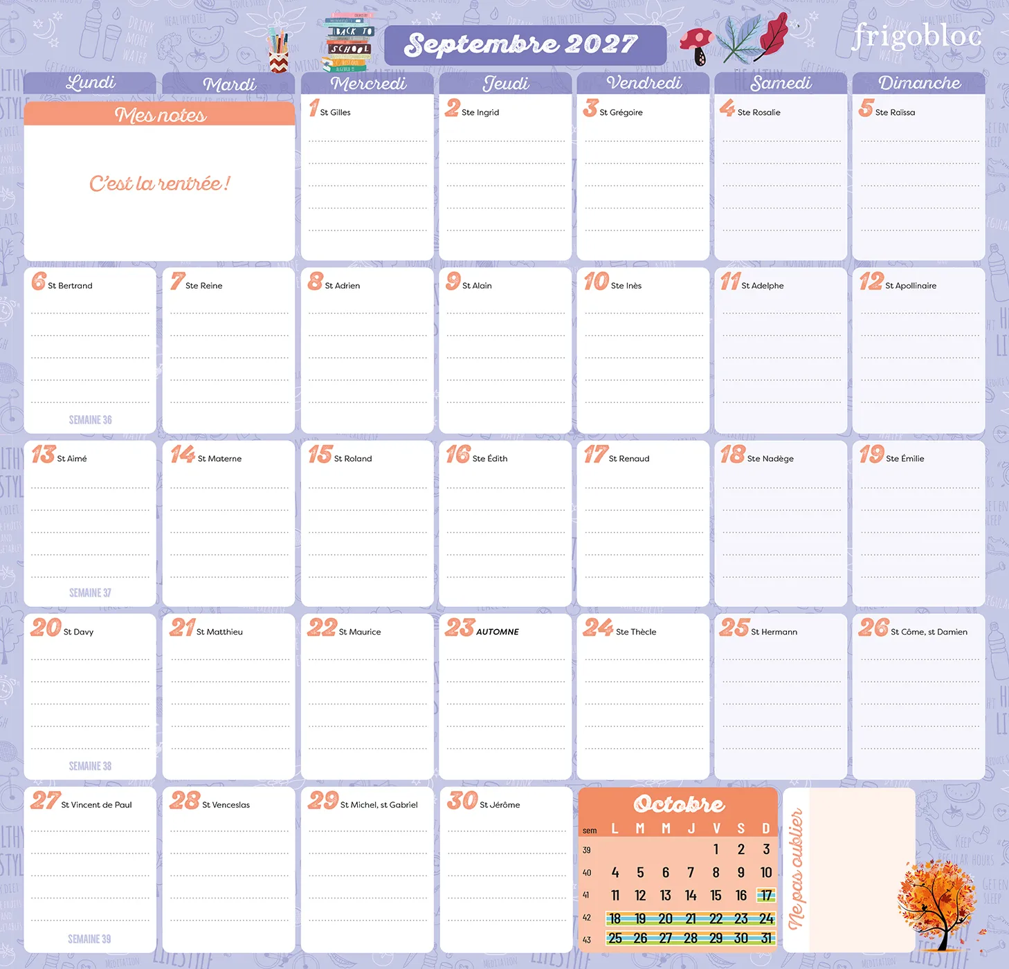 Frigobloc Starter pack calendrier organiseur familial 2027