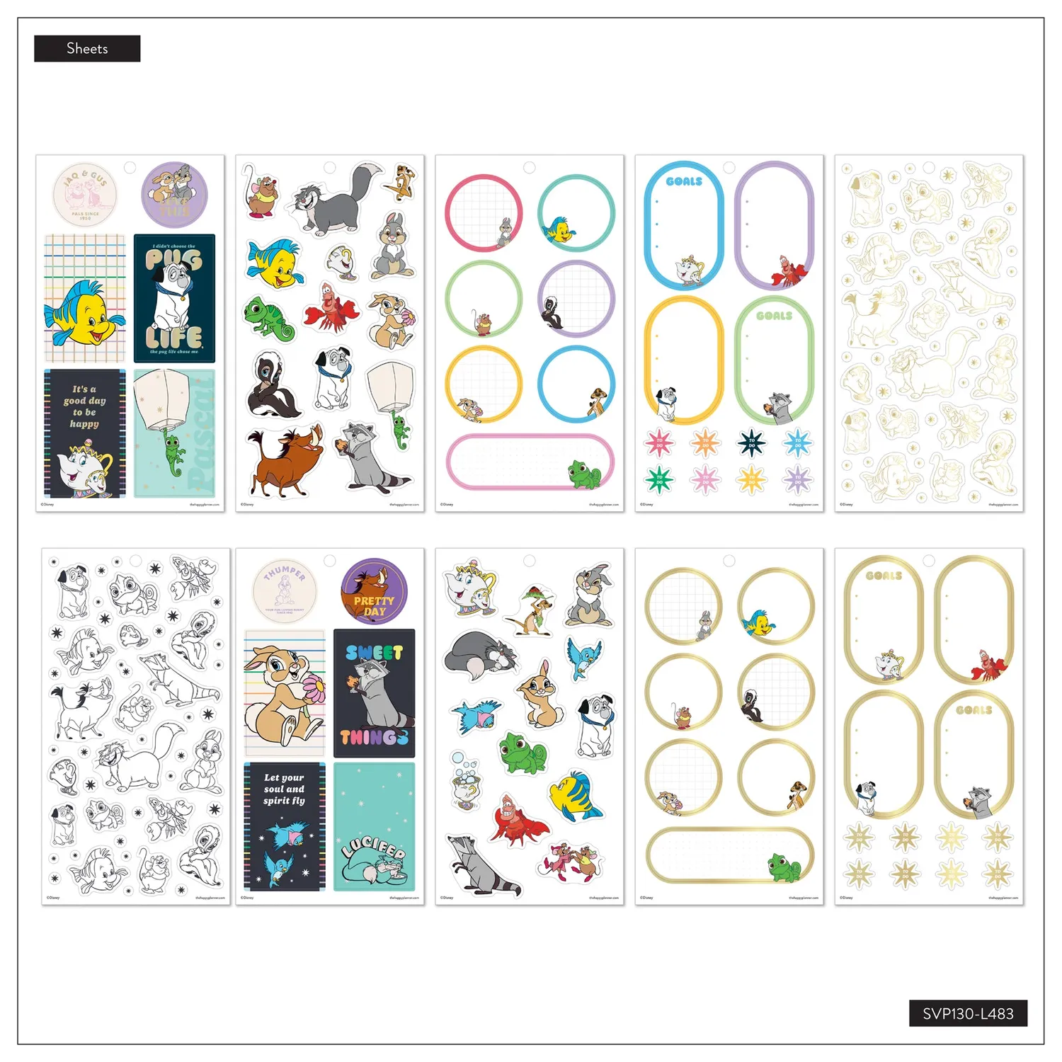 Happy Planner Disney Best Pals stickers Big 30 feuilles